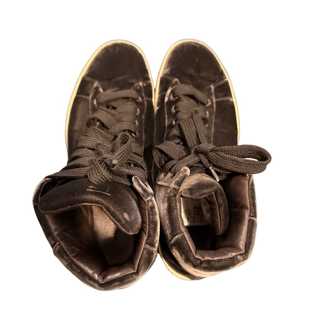 Tom Ford Black Velvet High-Top Sneakers - Picture 4 of 5